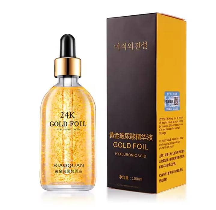 100ml 24k Gold Hyaluronic Acid Nicotinamide Face Serum Anti Aging Facial Lifting Collagen Essence Skin Care Whitening Serum